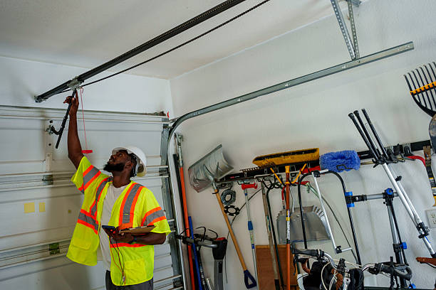 Professional Garage Door Roller Replacement technician working in Weatherby Lake, MO